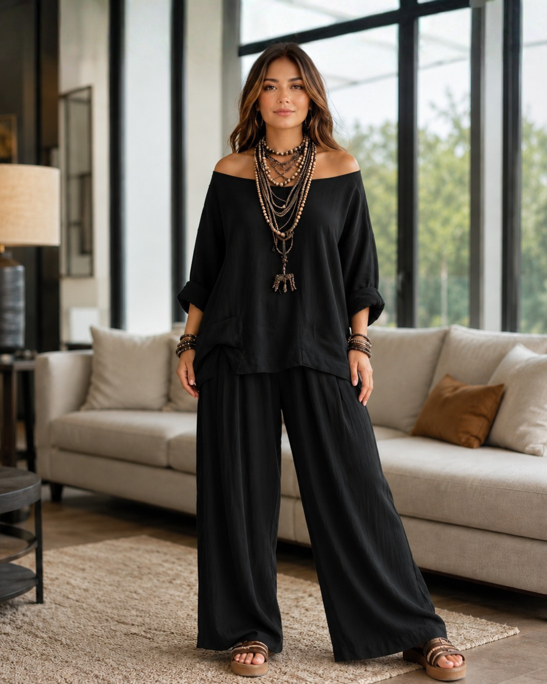Conjunto Largo de Blusa e Calças