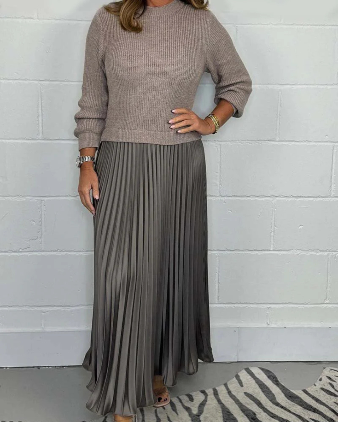 Vestido Comprido com Fundo Plissado®