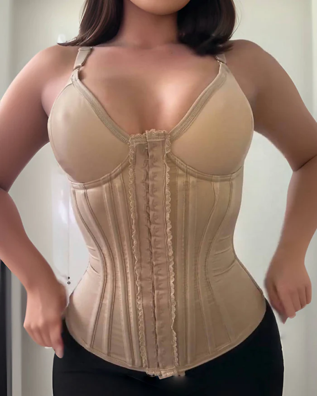 Cinta colombiana estilo espartilho com reforço para maior controlo abdominal®