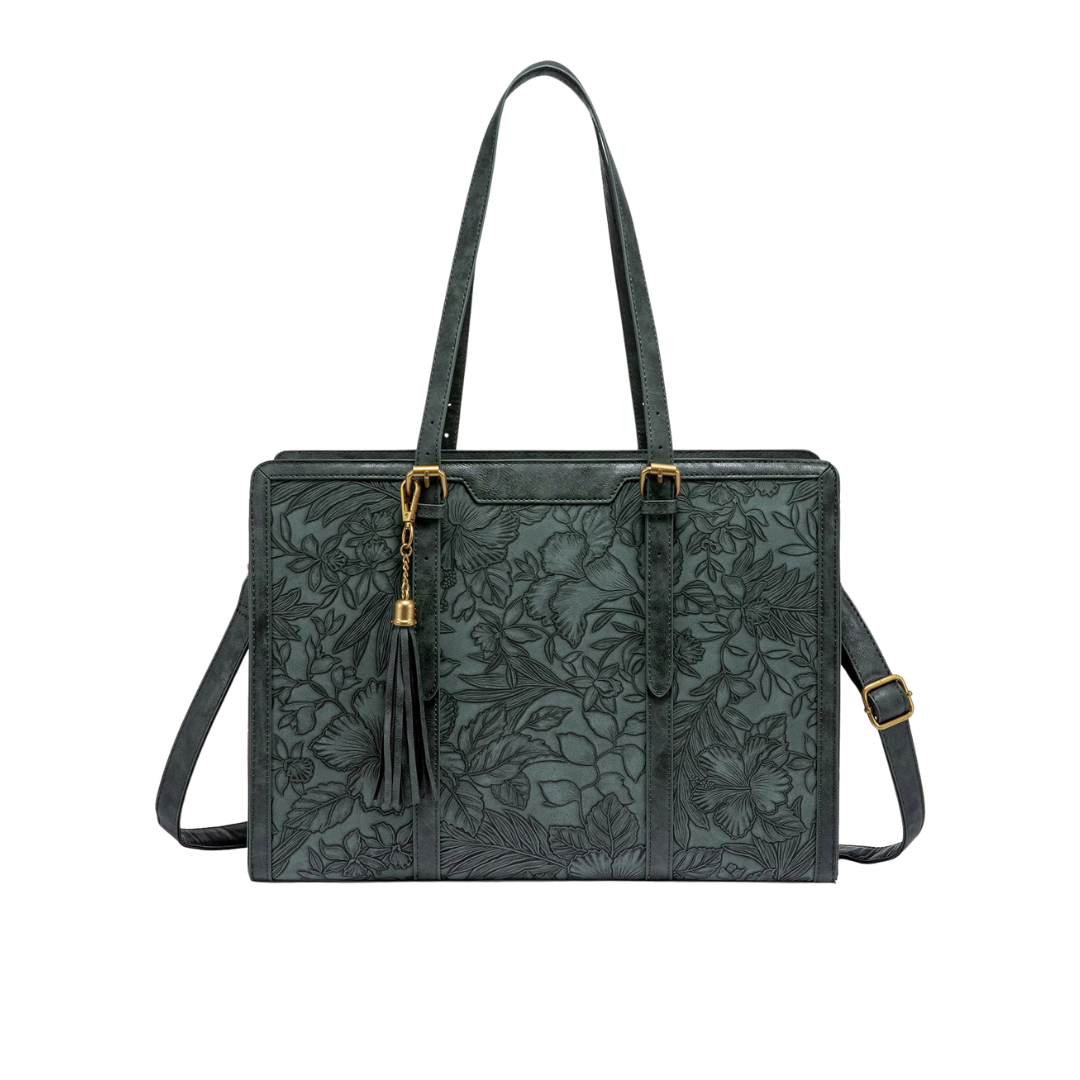 Bolsa feminina vintage de couro para laptop