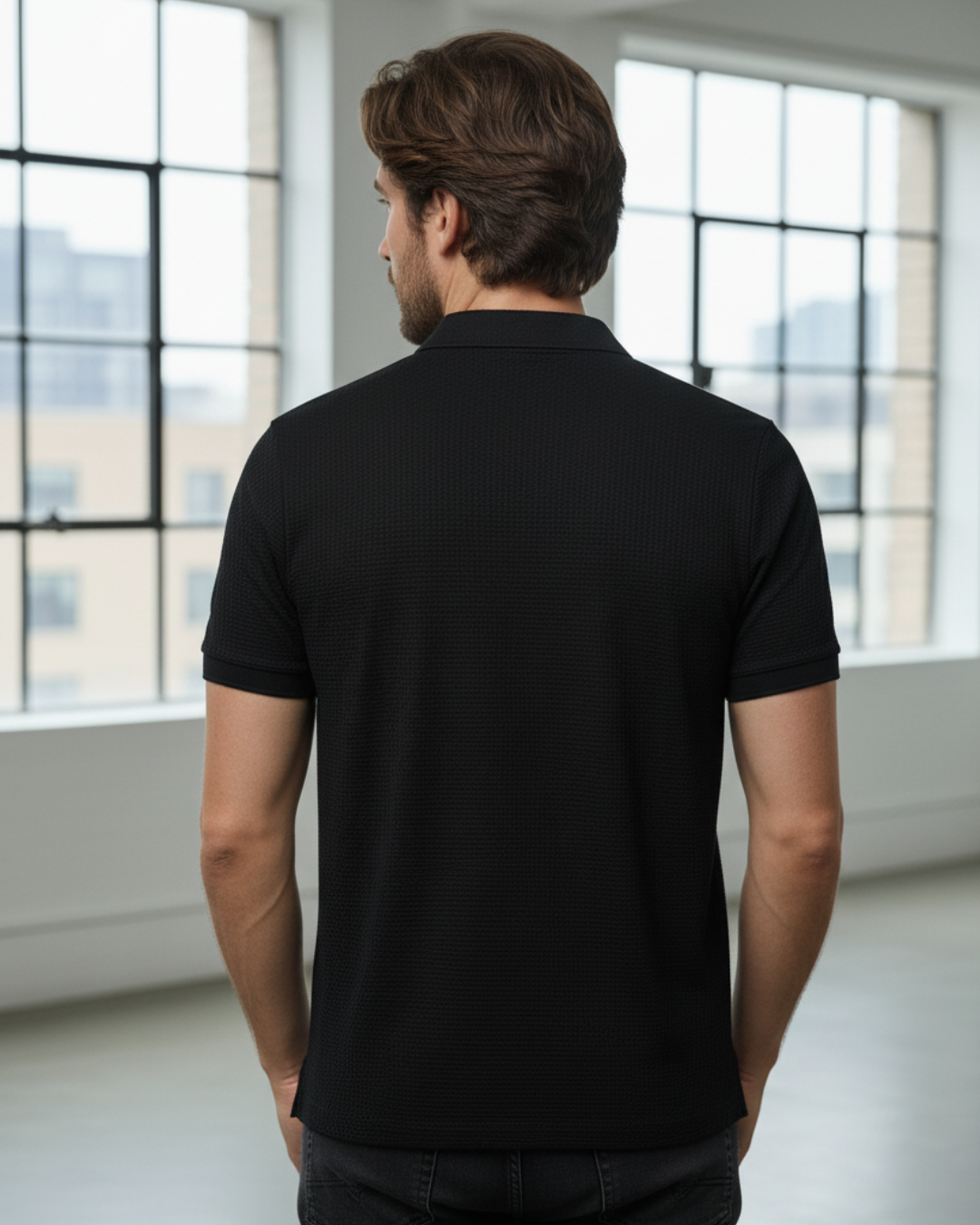 Polo Texturizado de Nível Superior para Homem