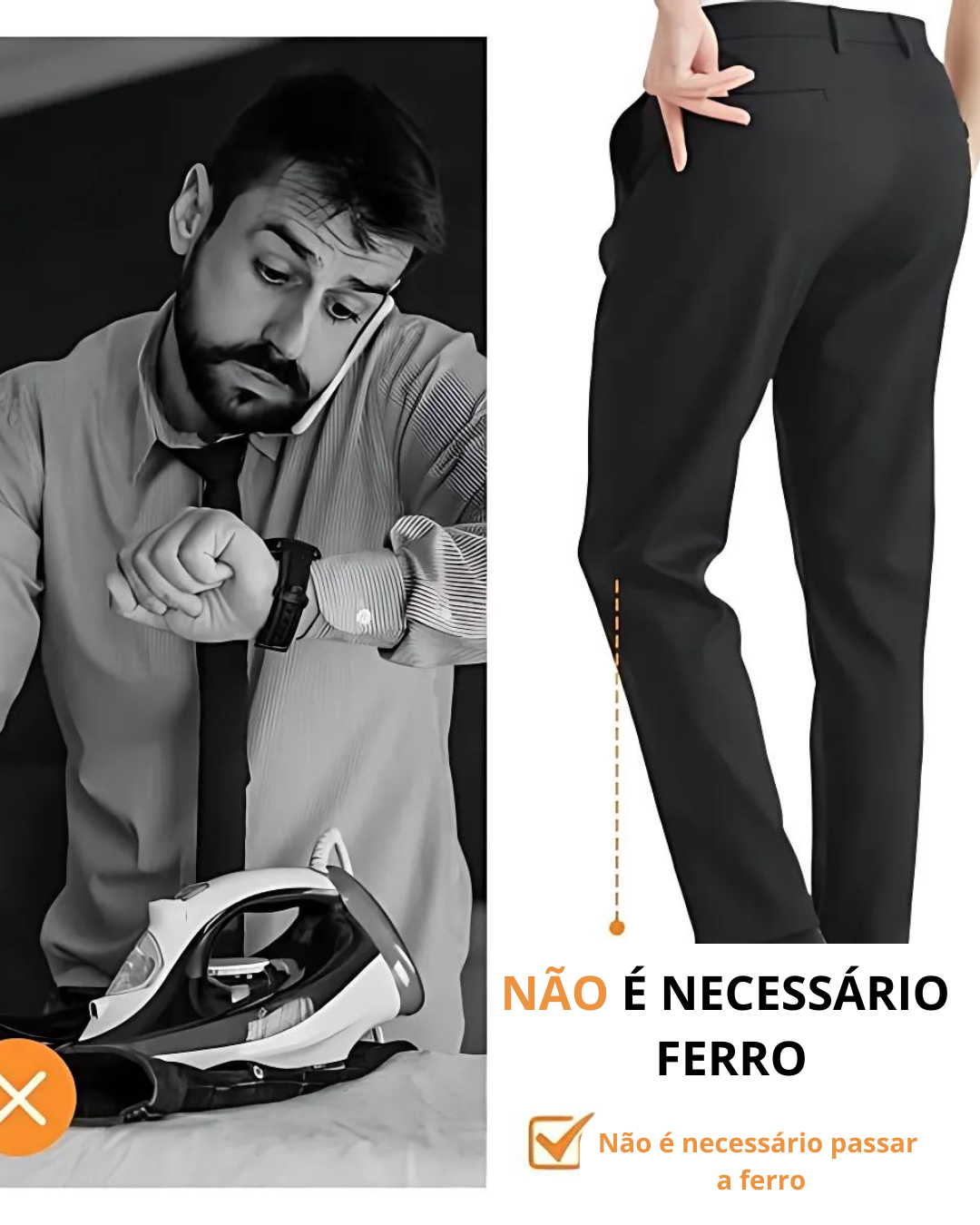 Calças Clássicas de Homem de Elevada Elasticidade®