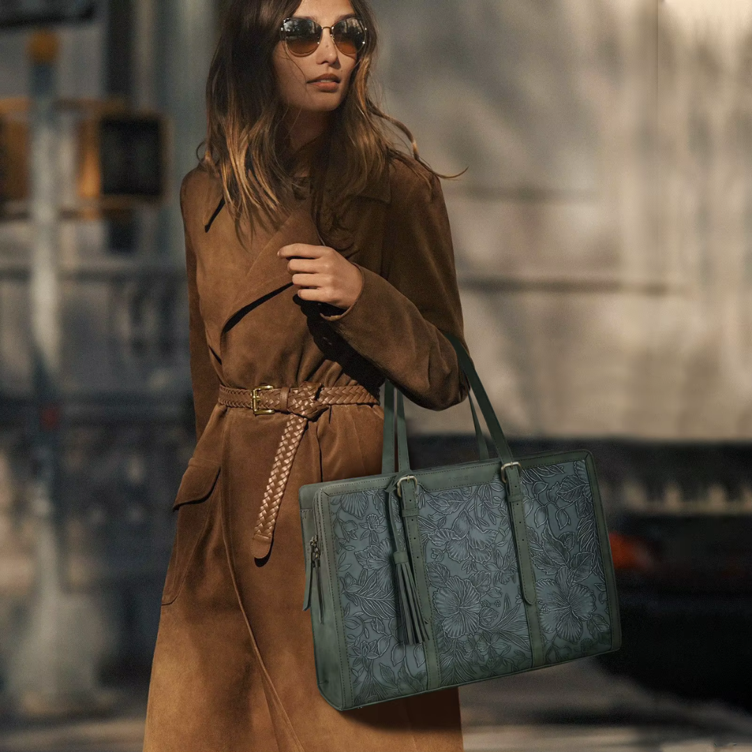 Bolsa feminina vintage de couro para laptop®