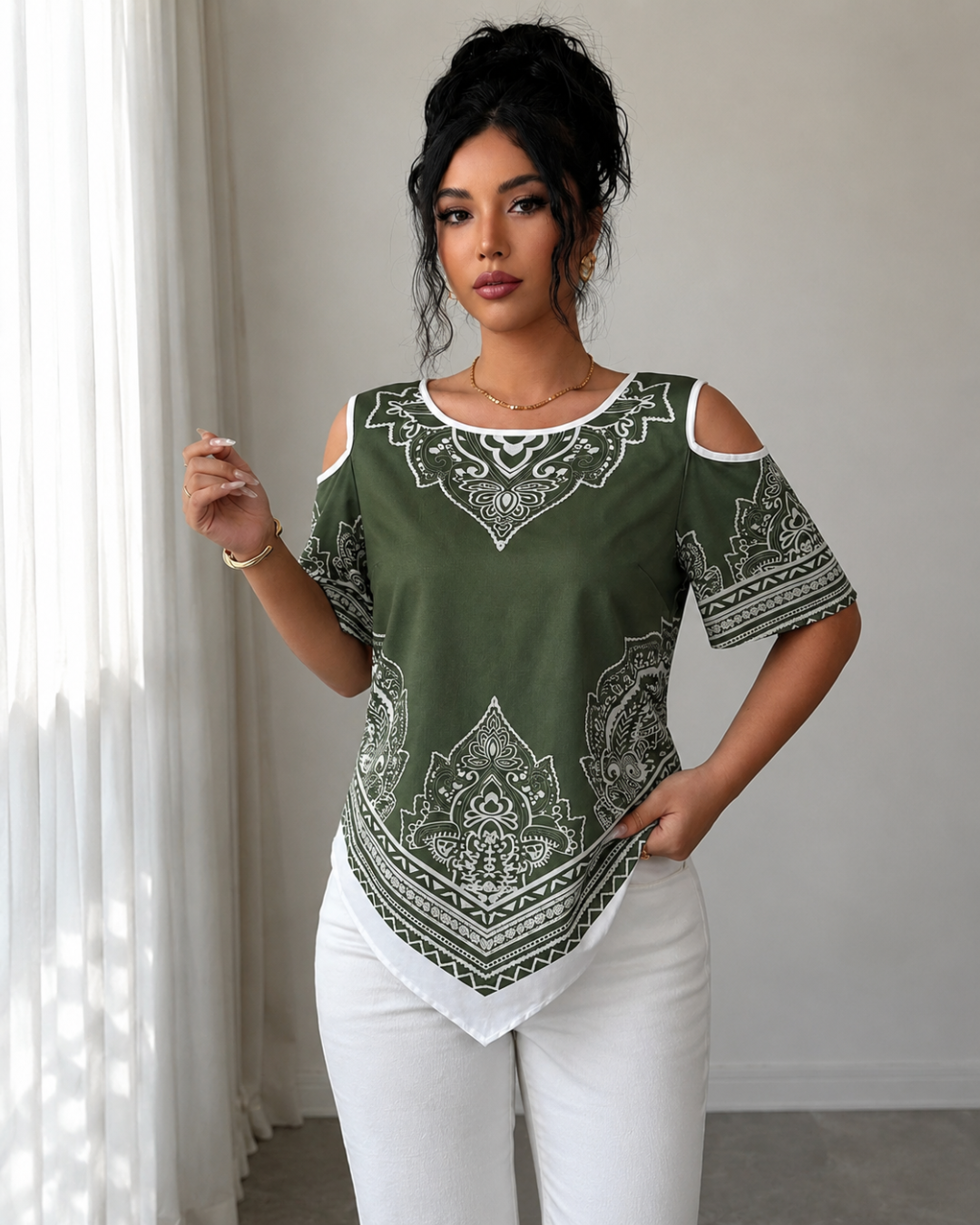 Blusa Boémia de Ombros Descobertos