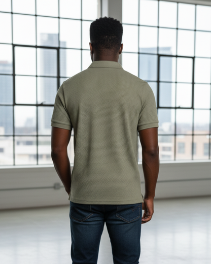 Polo Texturizado de Nível Superior para Homem