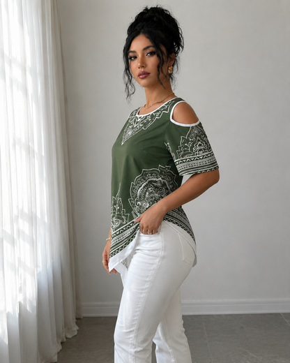 Blusa Boémia de Ombros Descobertos