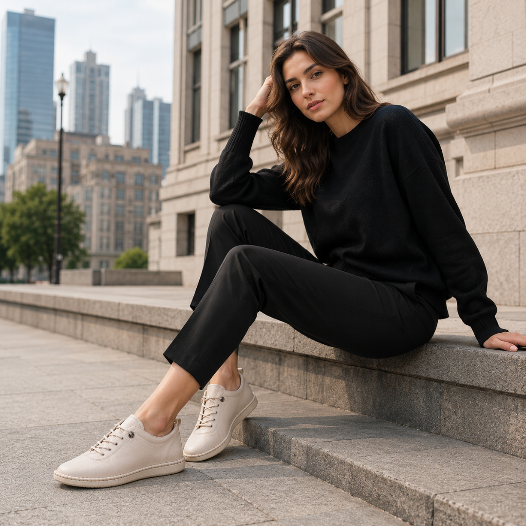 Sapatos flexível com Atacadores
