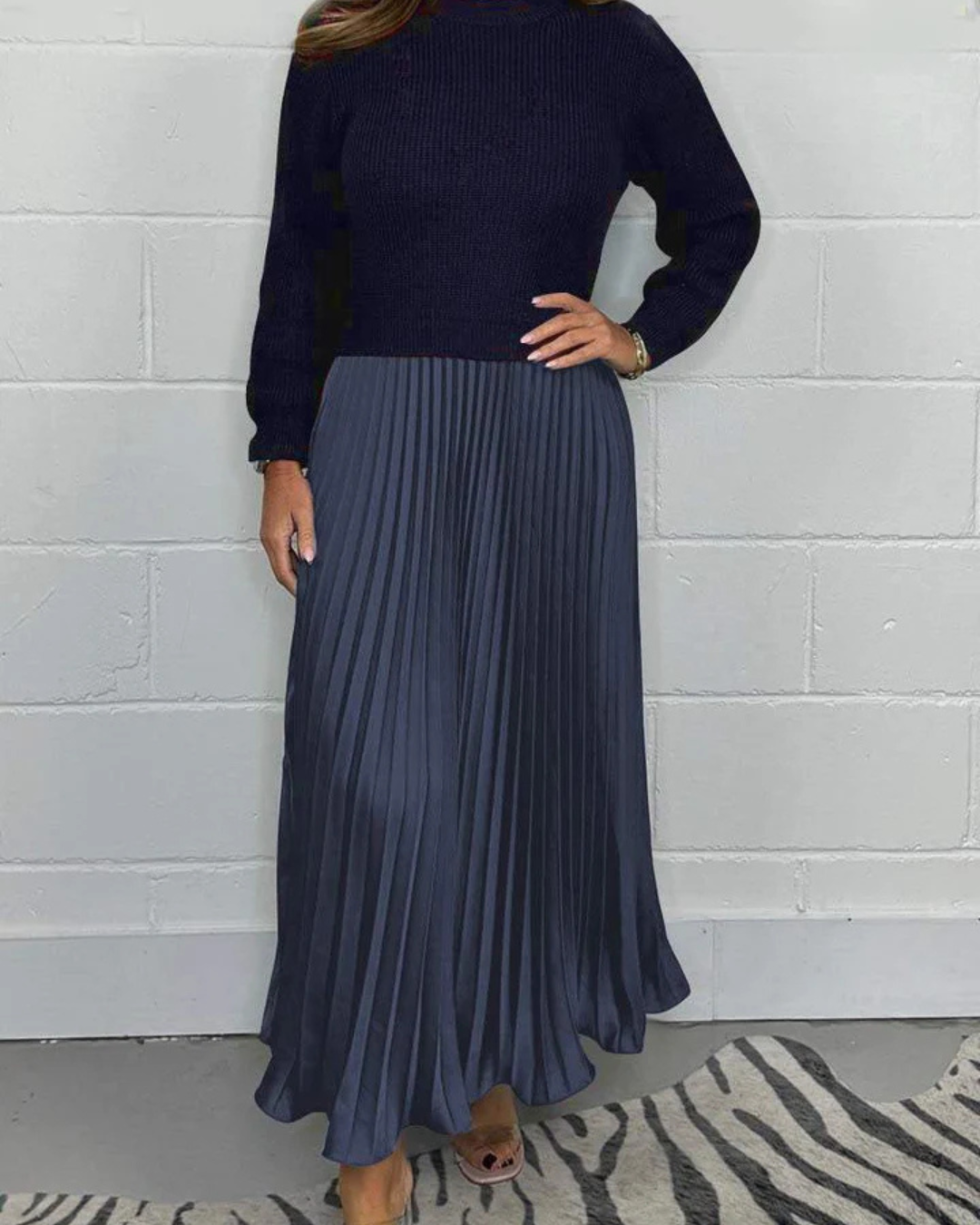 Vestido Comprido com Fundo Plissado®