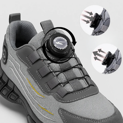 Sapatos confortáveis com biqueira de aço e ajuste seguro para homem