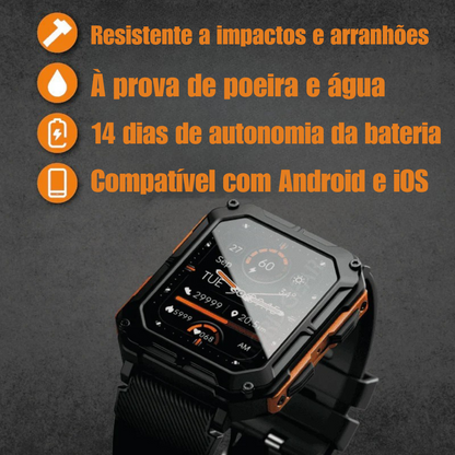 Relógio inteligente tático para iOS e Android®